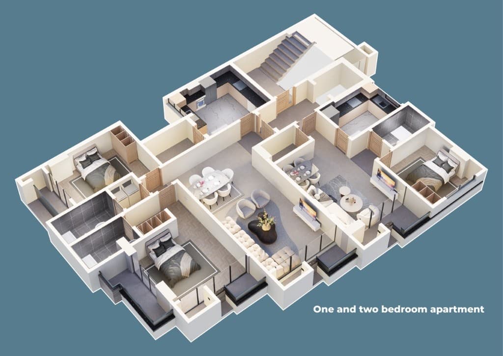 One & two bedroom floor plan